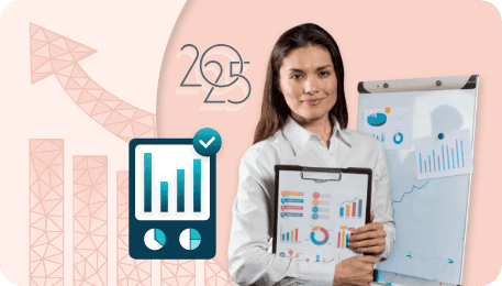 Presenting B2B marketing metrics and growth charts for 2025 success