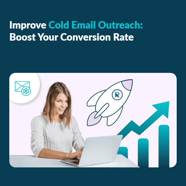 Woman using laptop for cold email outreach