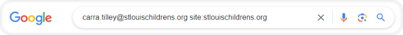 Google search bar with query to verify email format