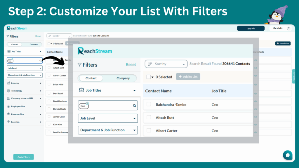 CEO Email List - Step 2