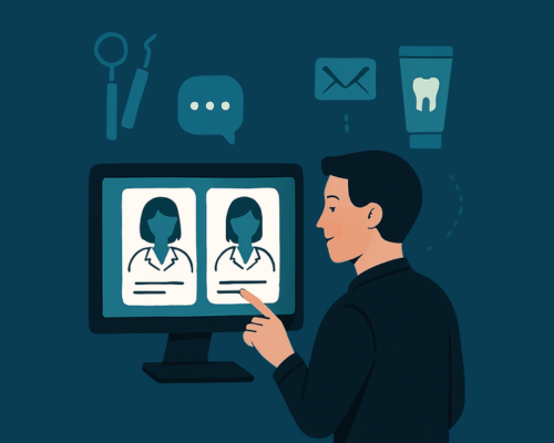 Dental product sales rep emailing hygienists about new tools