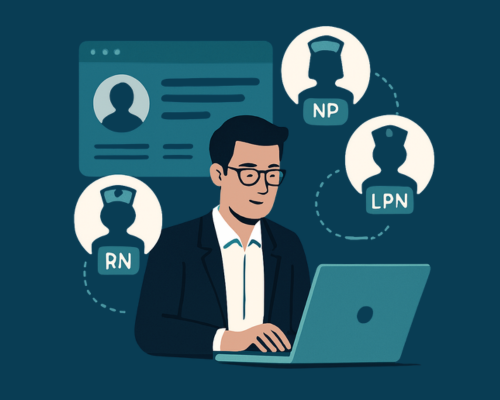 Recruiter using nurses email list for hospital staffing outreach