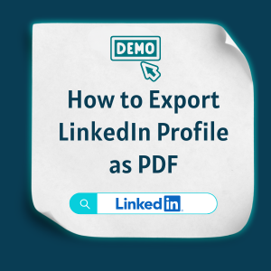 How to Export LinkedIn Profile as PDF How to Export LinkedIn Profile as PDF