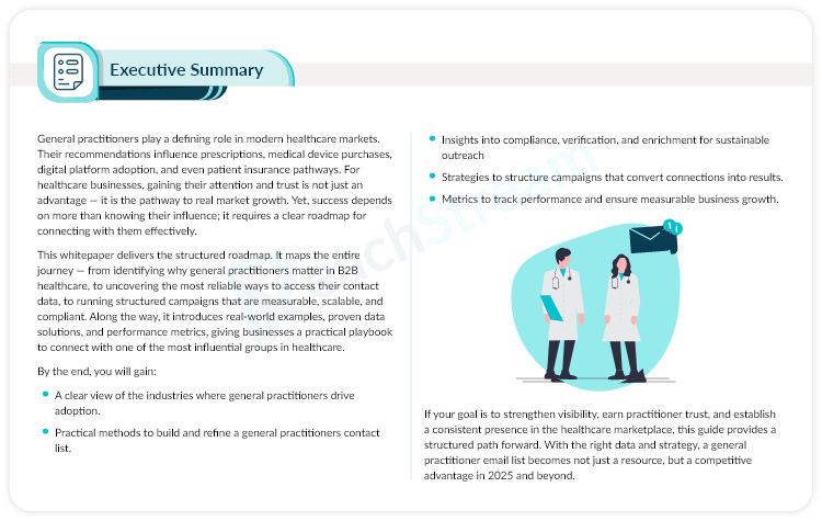 Executive summary preview for general practitioners healthcare market outreach strategies