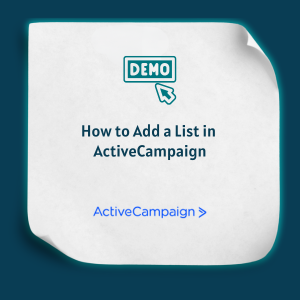 How to Add a List in ActiveCampaign Feature