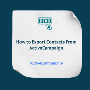 How to Export Contacts From ActiveCampaign