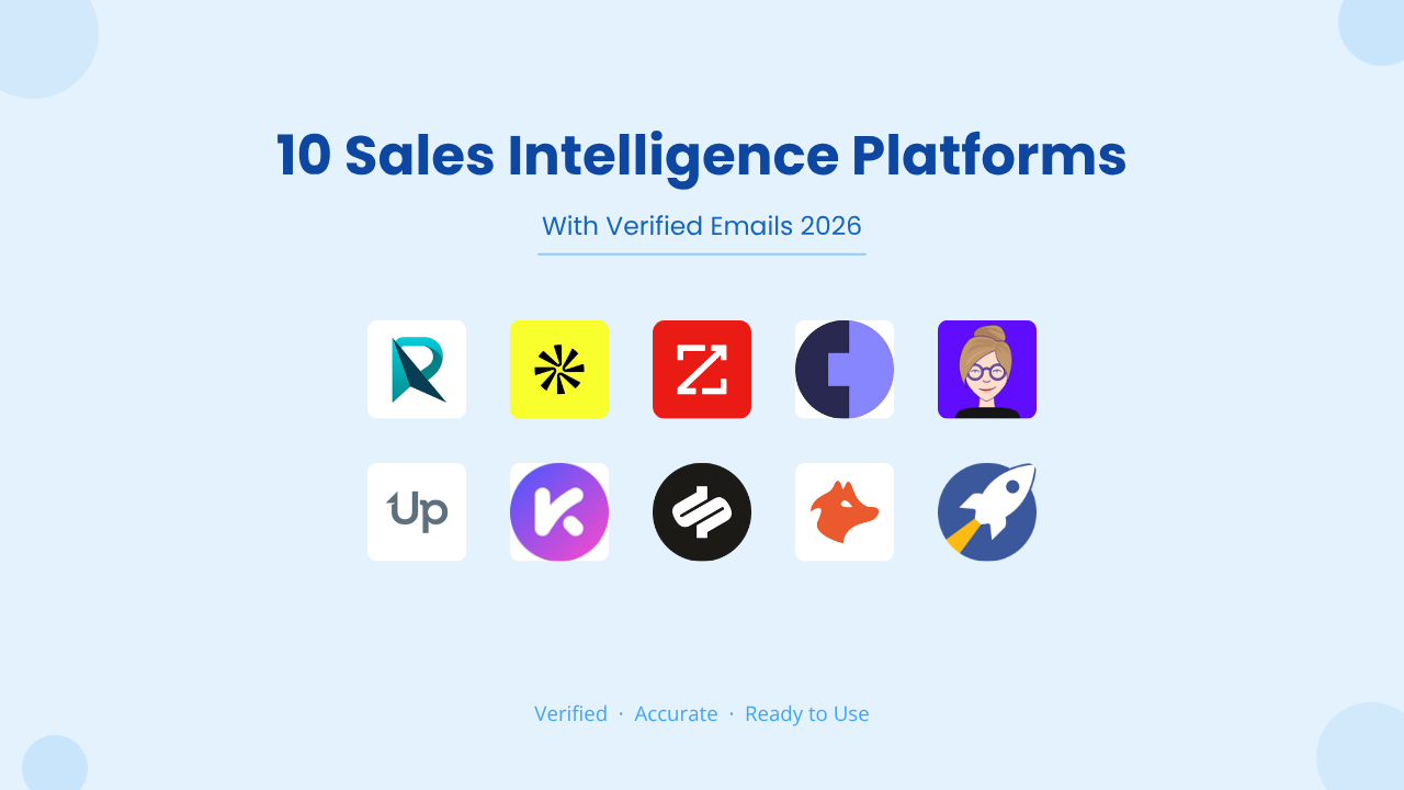 10 Sales Intelligence Platforms With Verified Emails 2026